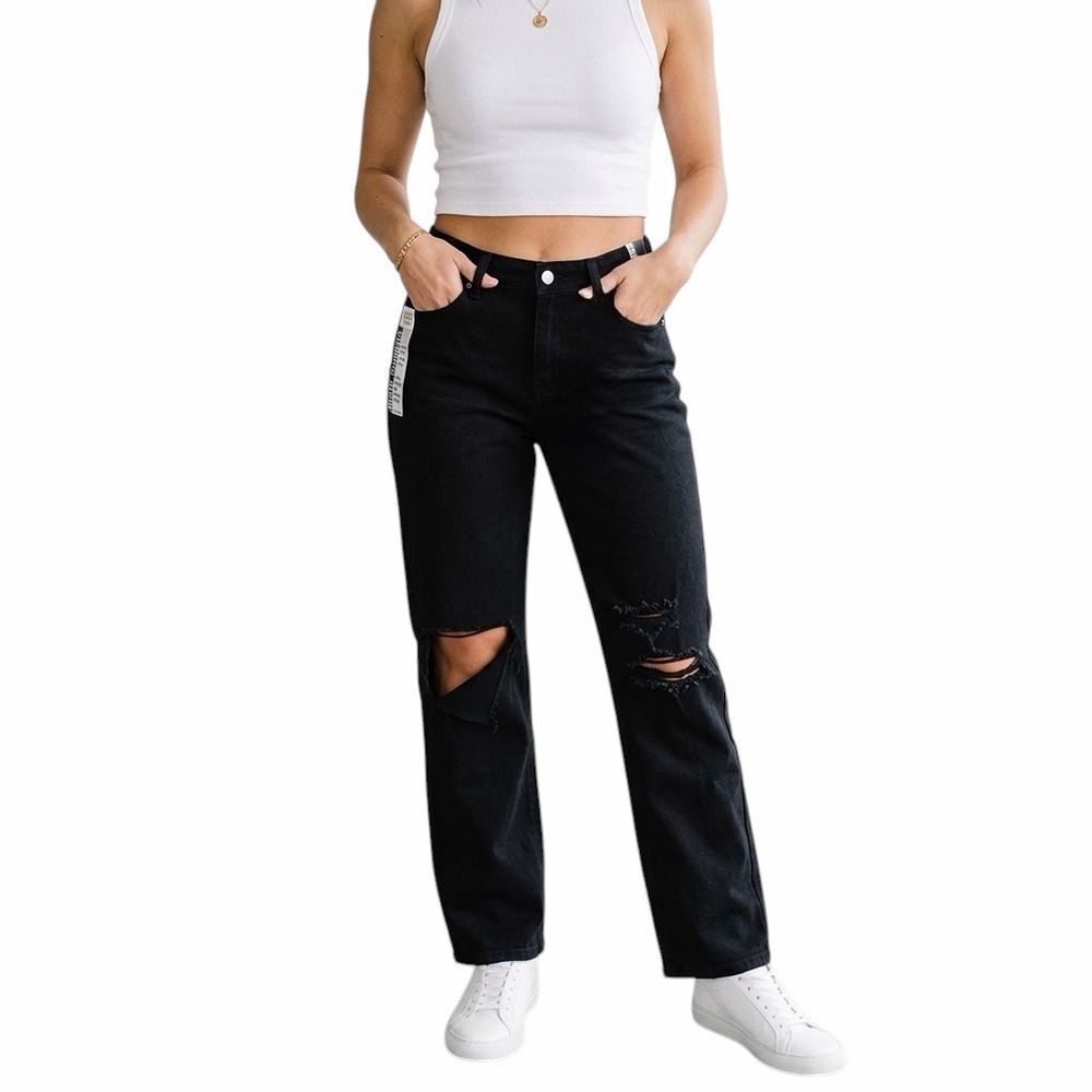 NWT S.O.N.G 90s Boyfriend Black Jeans Size 13/31